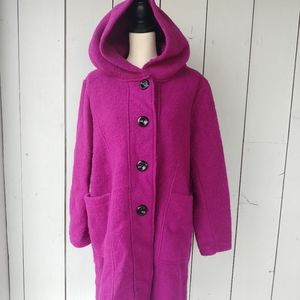 EVEREST | Fushia Purple Wool Button Down Coat